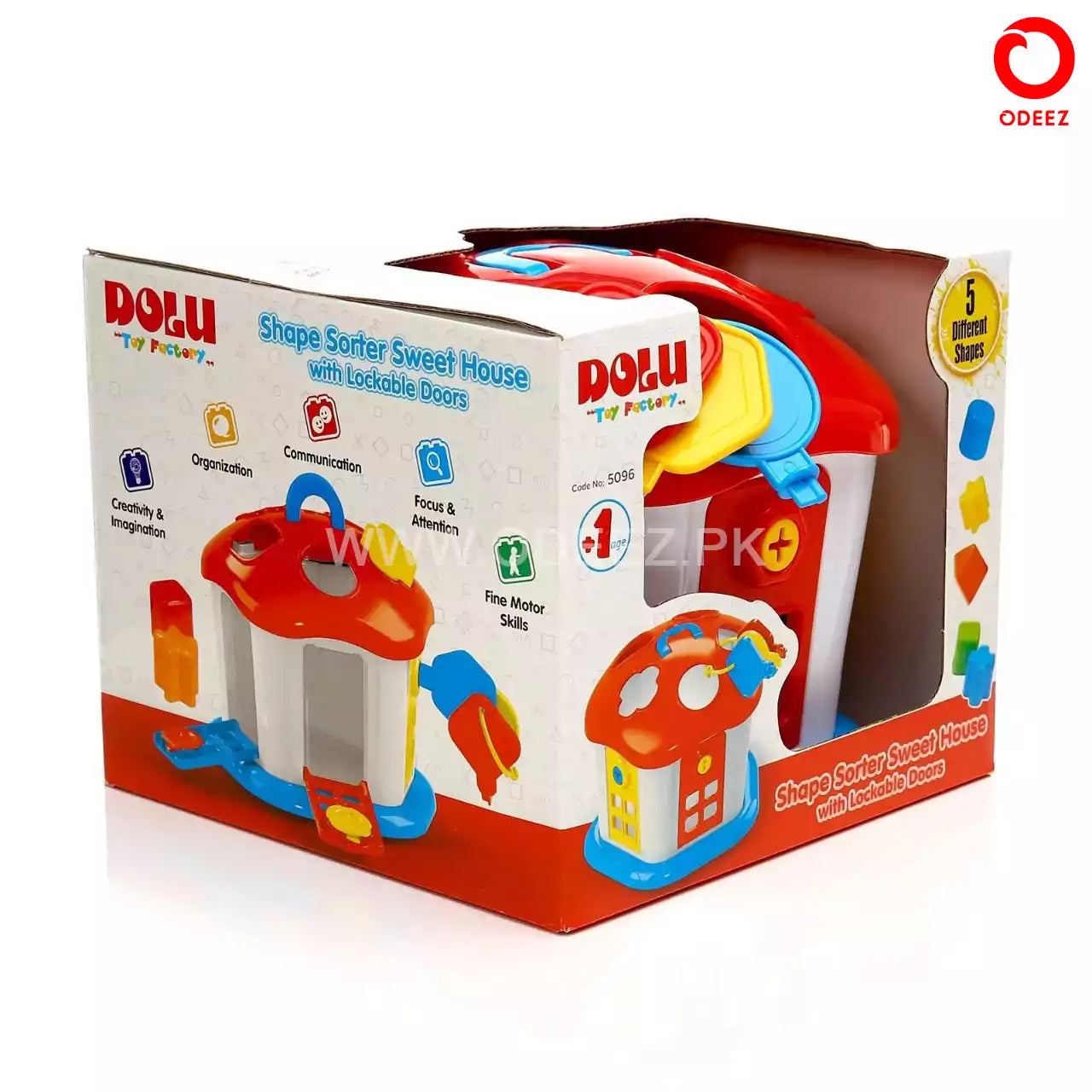 Shape Sorter House With Lockable Doors - 5 Shapes - Default Title - Odeez | Educational Toys Pakistan