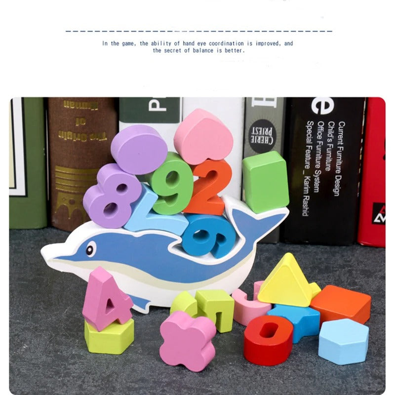 Wooden Dolphin Balance Board - C01 - Default Title - Odeez | Educational Toys Pakistan