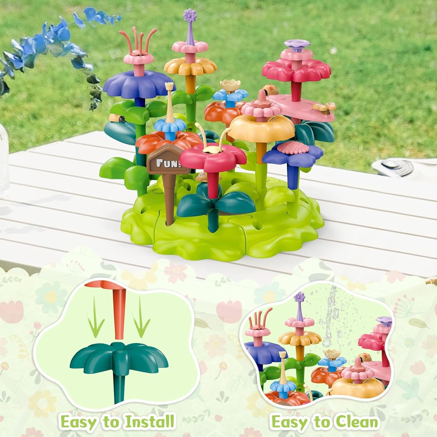 Toddler Gardening Kit with Storage Box & Flower Building Set - 425