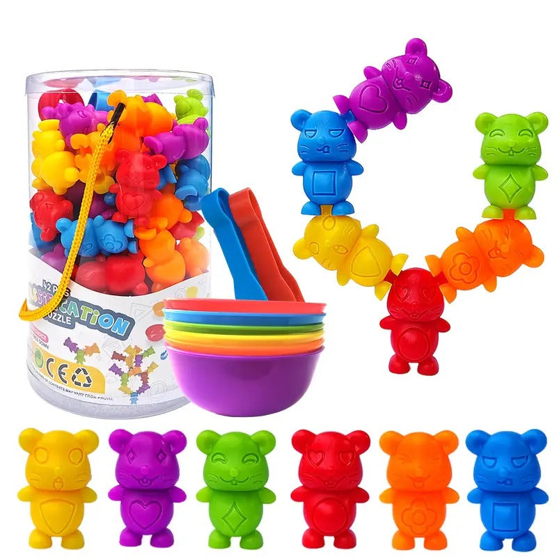 42 Piece Bear Color Classification Sorting Puzzle - 530