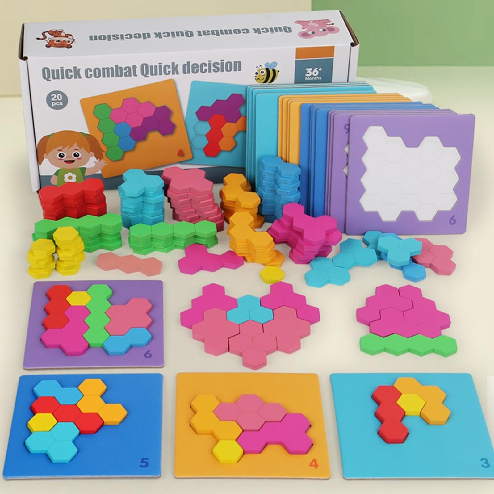 Hexagon Puzzle Brain Game Set - 675