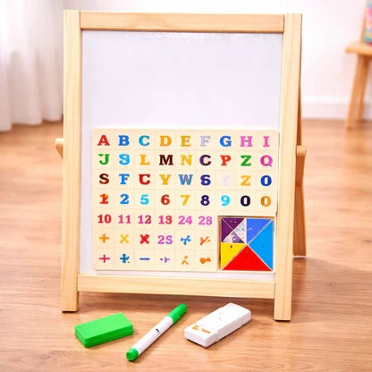 Double-Sided Wooden Learning Easel Board 27cm x 39cm