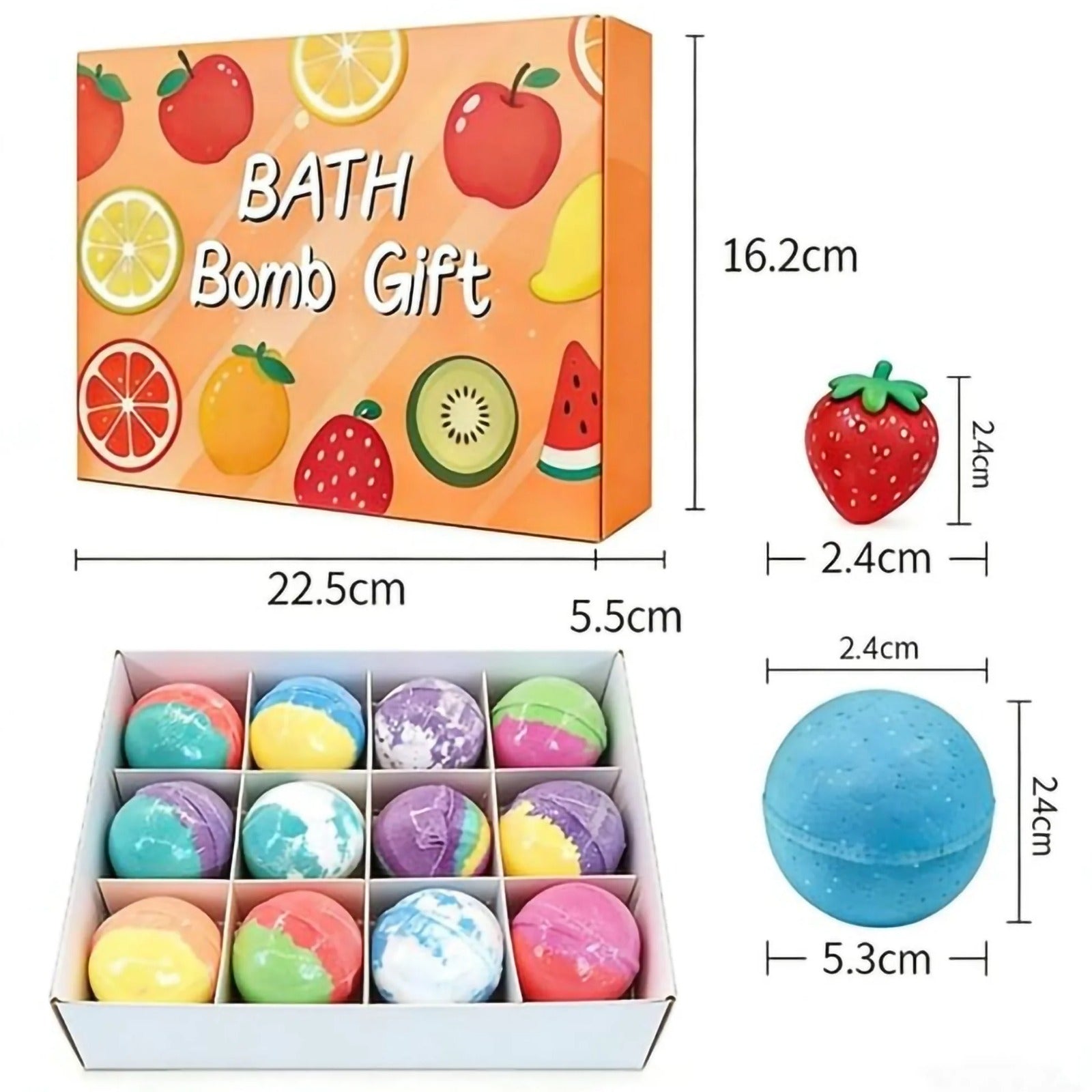 Colorful Bath Bomb Gift Set with Colorful Fizzy Surprise Fruits