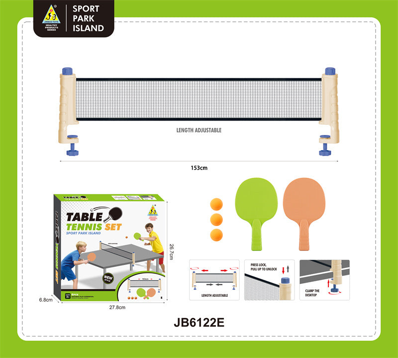 Portable Table Tennis with Adjustable Net Play Set