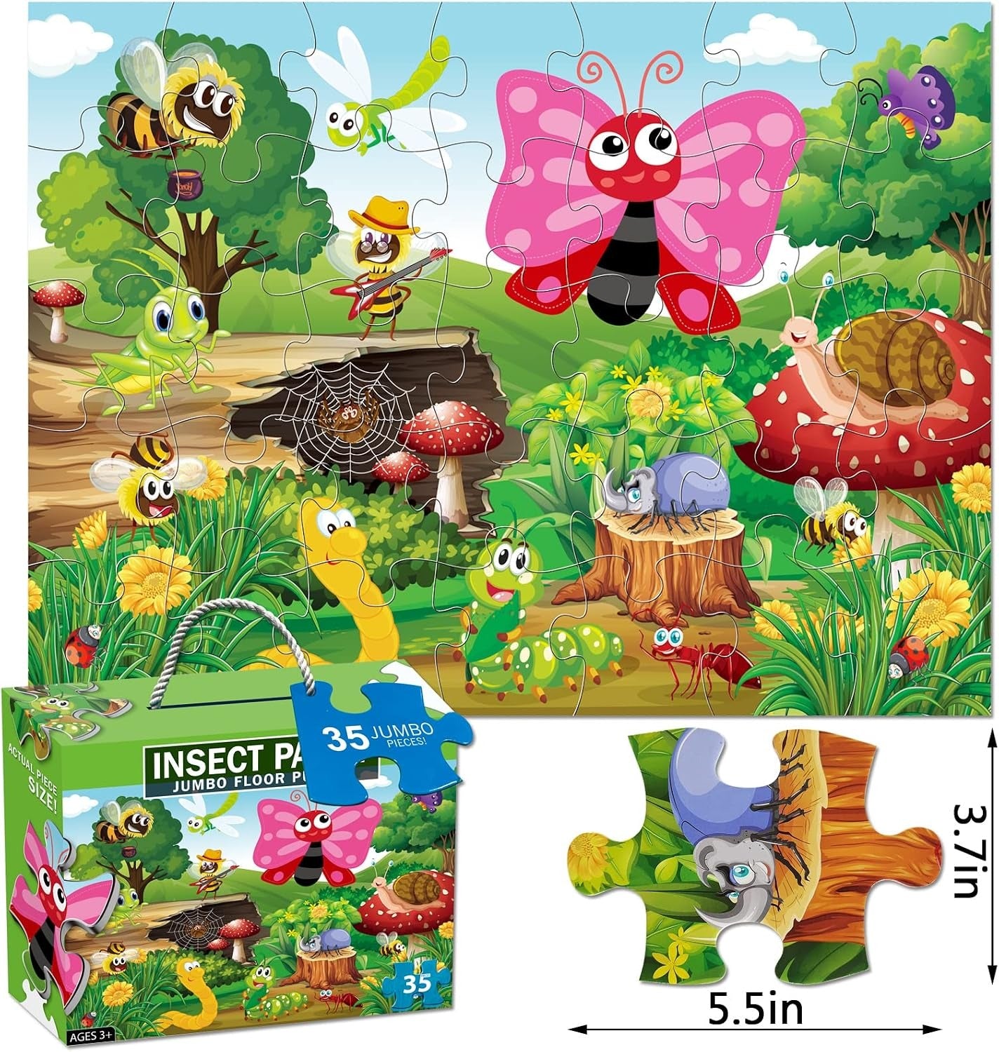 Insect Party Jumbo Jigsaw Floor Puzzle - 35 pieces