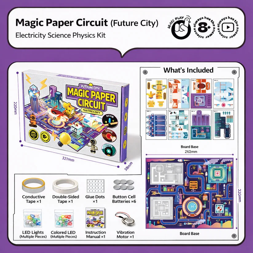 Magic Paper Circuit Future City Electricity Science Experiment Kit - 255