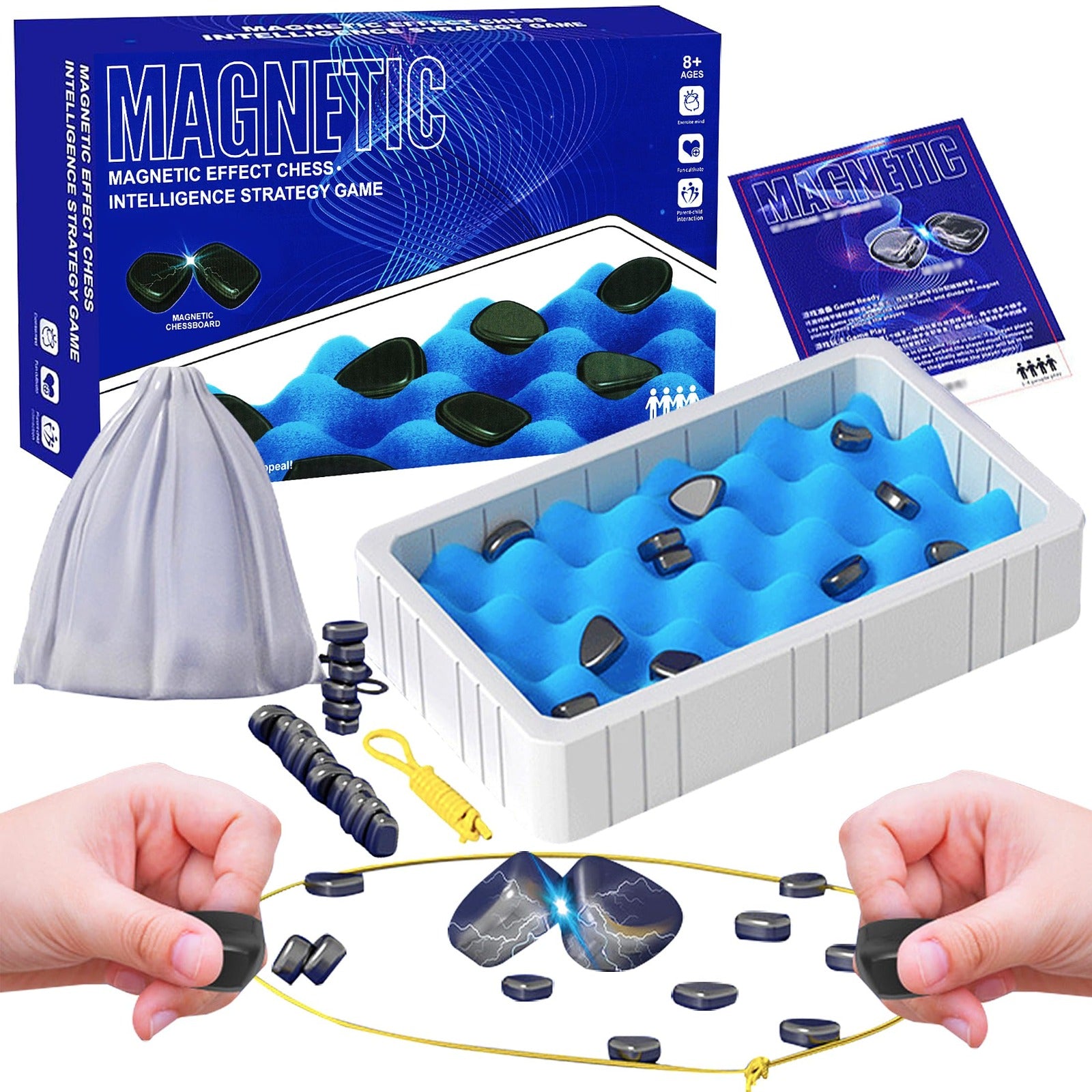 2in1 Magnetic Effect Chess Stone Family Board Game