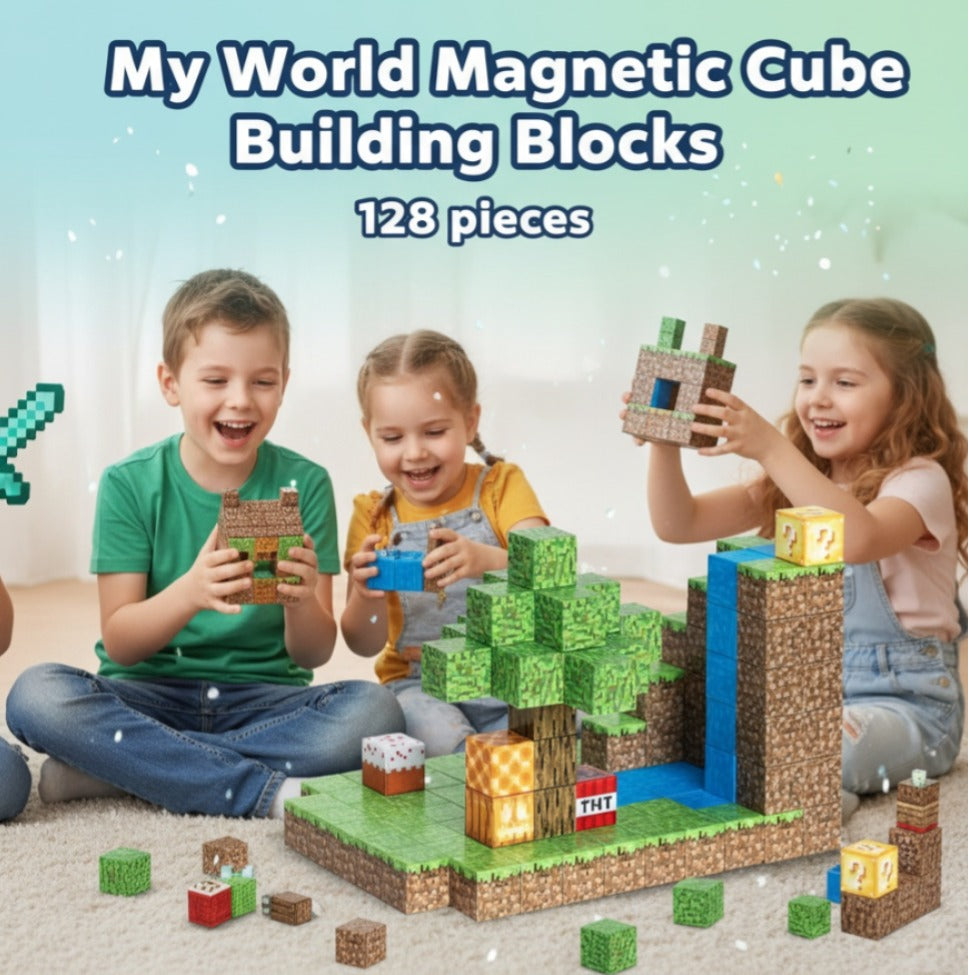 Super World Magnetic Cube Building Blocks 128 pieces - B46