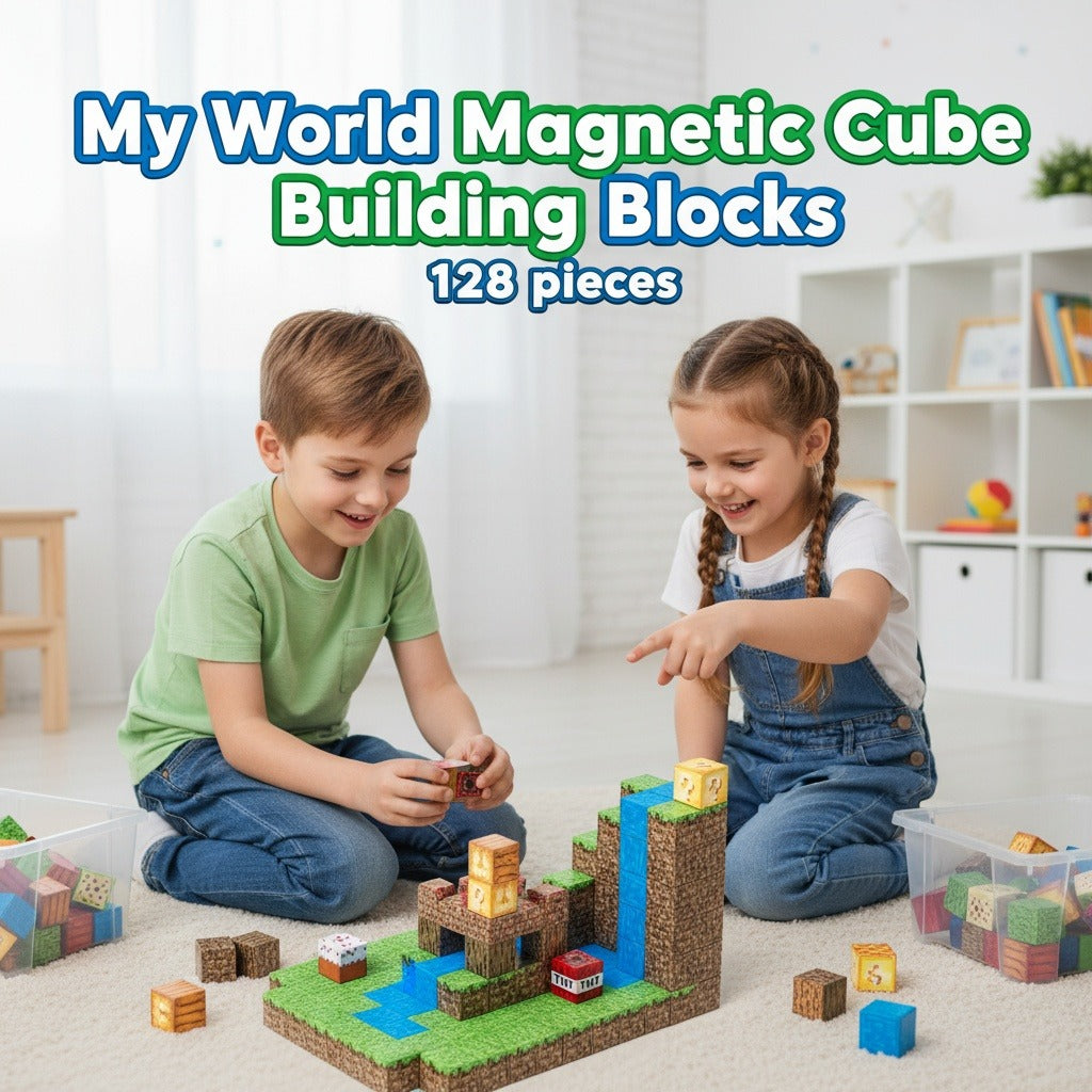 Super World Magnetic Cube Building Blocks 128 pieces - B46