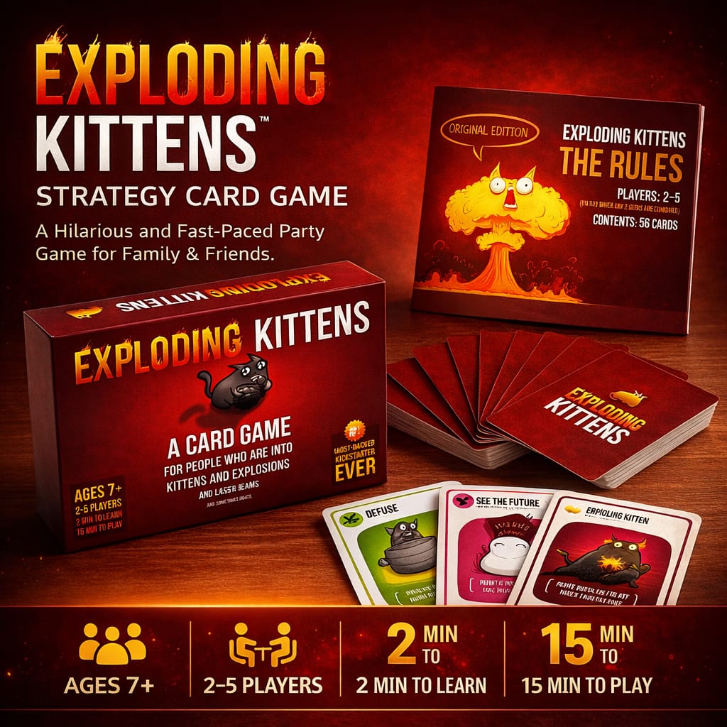 Exploding Kittens Family Card Game 2-5 Players