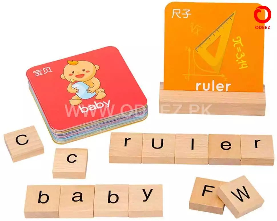 Wooden Alphabet Card Matching Puzzle - Default Title - Odeez | Educational Toys Pakistan
