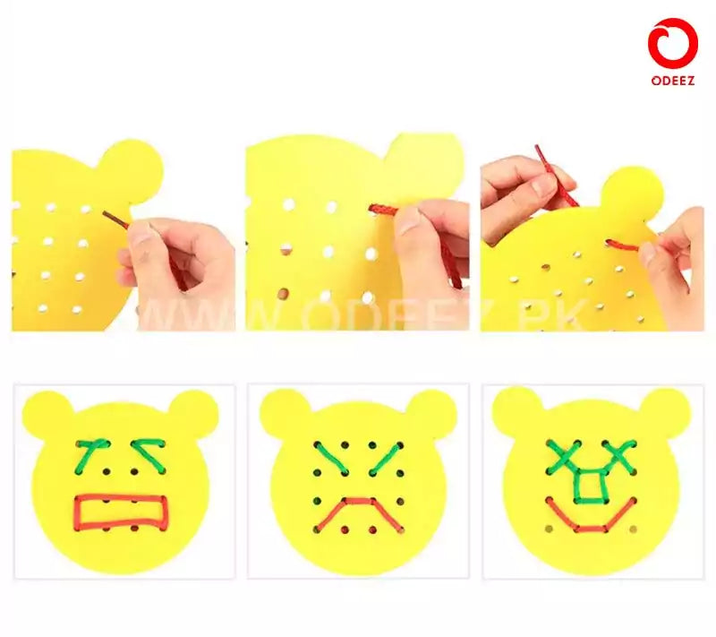 Wooden Bands and Lacing Activity - Default Title - Odeez | Educational Toys Pakistan
