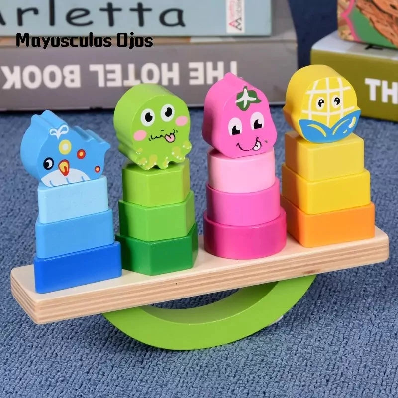 Wooden Cartoon Balancing Blocks - Default Title - Odeez | Educational Toys Pakistan