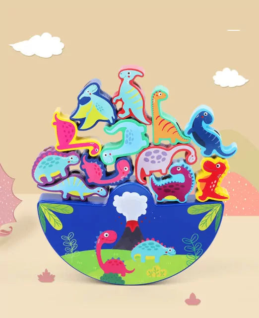 Wooden Dinosaur Balance and Lacing Game - 12 pieces - Default Title - Odeez | Educational Toys Pakistan