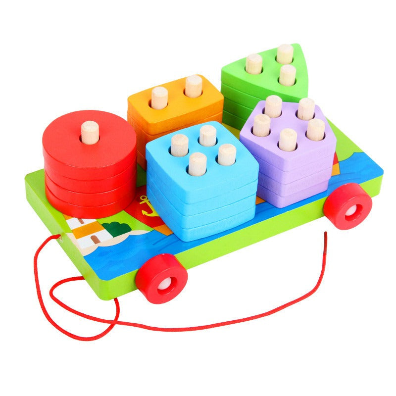 Wooden Geometrical Shape Trailers - Default Title - Odeez | Educational Toys Pakistan