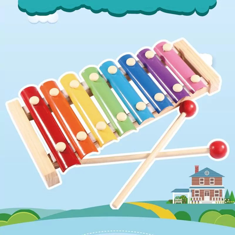 Wooden Hand Knock Xylophone - Default Title - Odeez | Educational Toys Pakistan