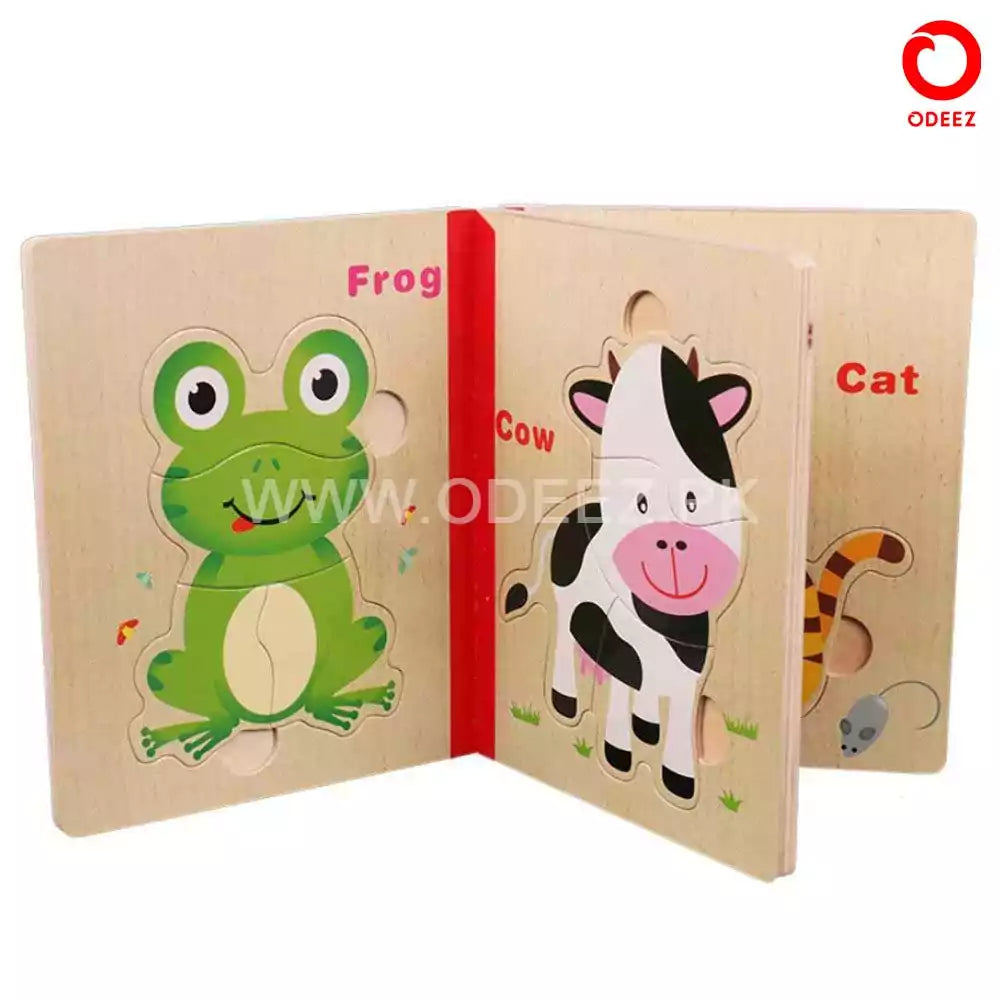 Wooden Puzzle Book for Kids - Random Character - Default Title - Odeez | Educational Toys Pakistan