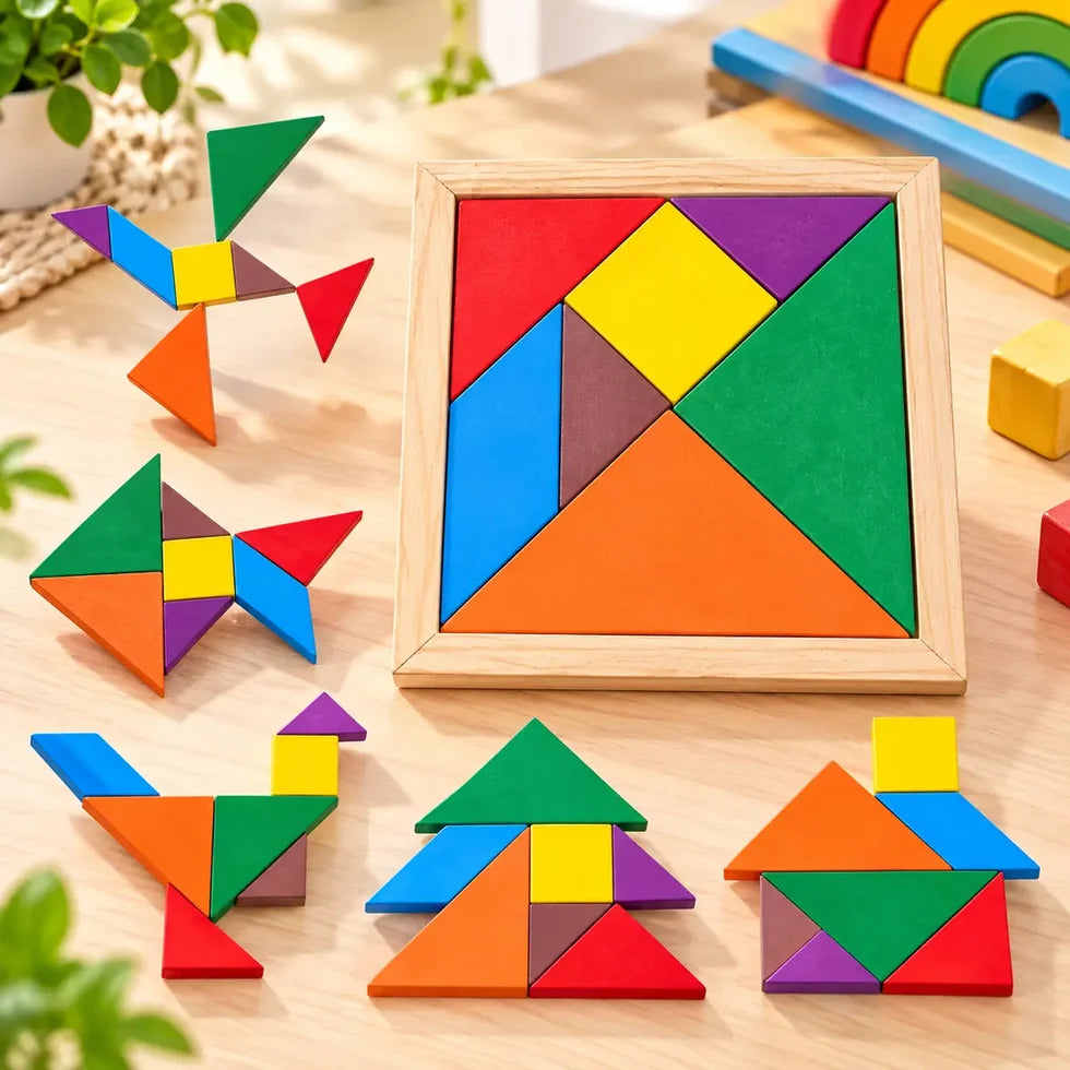 Wooden Tangram Puzzle – 7pcs