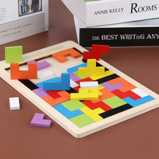 Wooden Tetris Puzzle Board - Default Title - Odeez | Educational Toys Pakistan