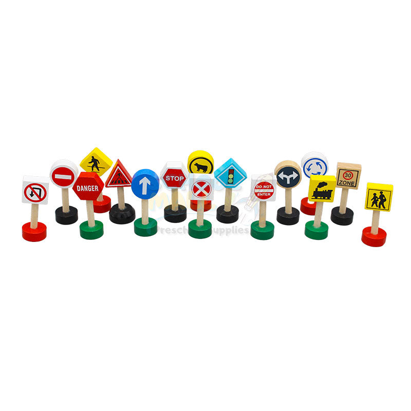 Early Learning Wooden Traffic Signs - 204 - Default Title - Odeez | Educational Toys Pakistan