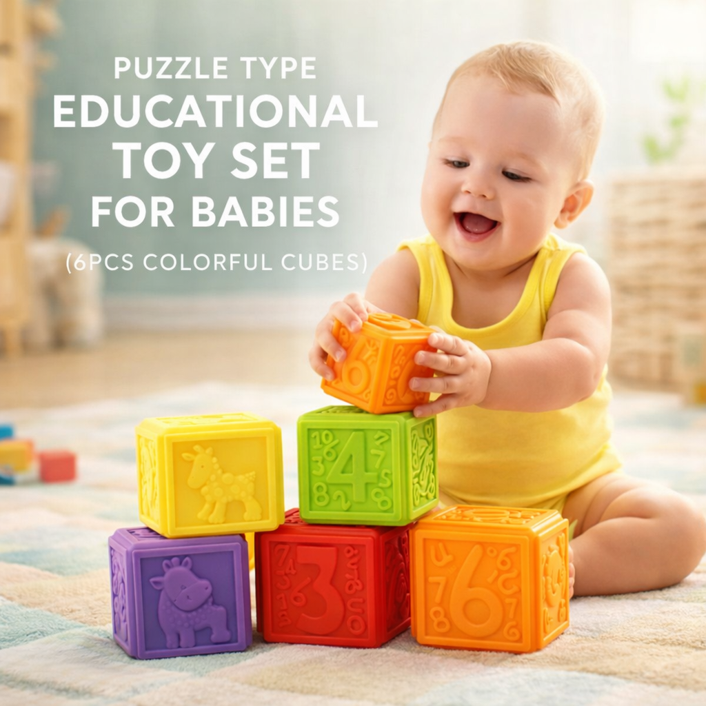 Educational Soft Number and Sensory Blocks – 6 Pieces