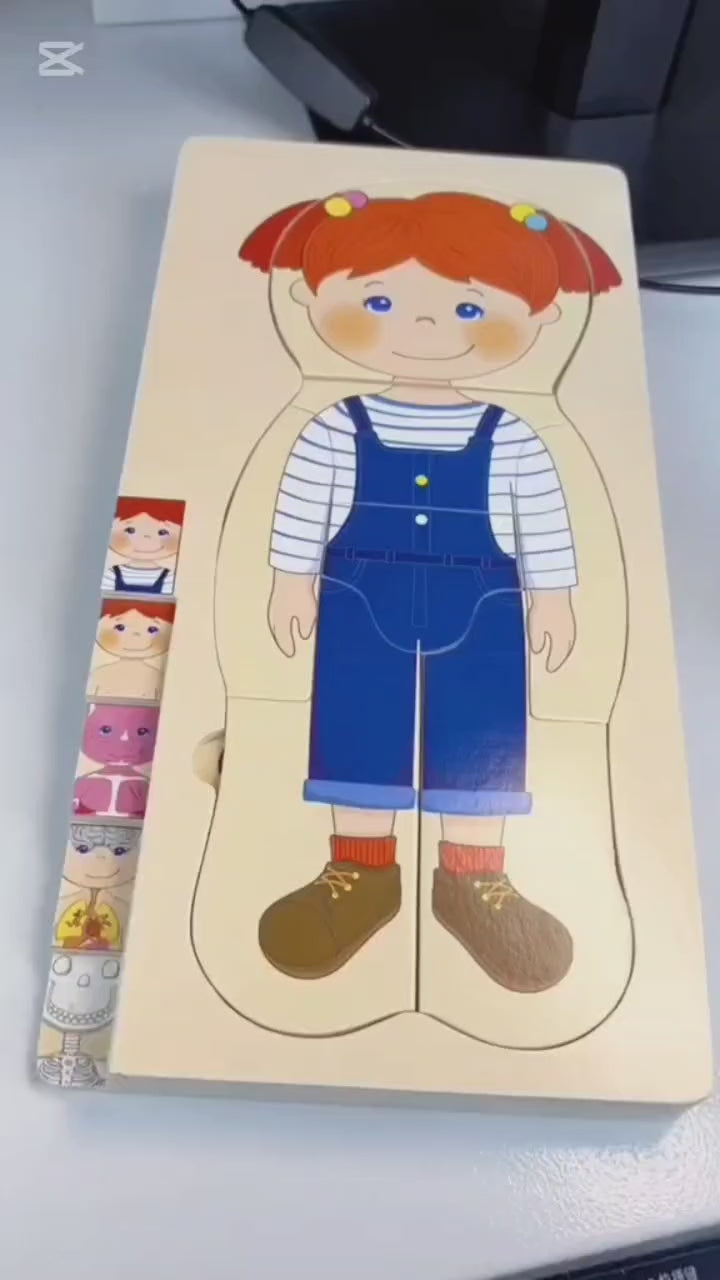 Five Stages Wooden Human Body Jigsaw Puzzle Board - 946