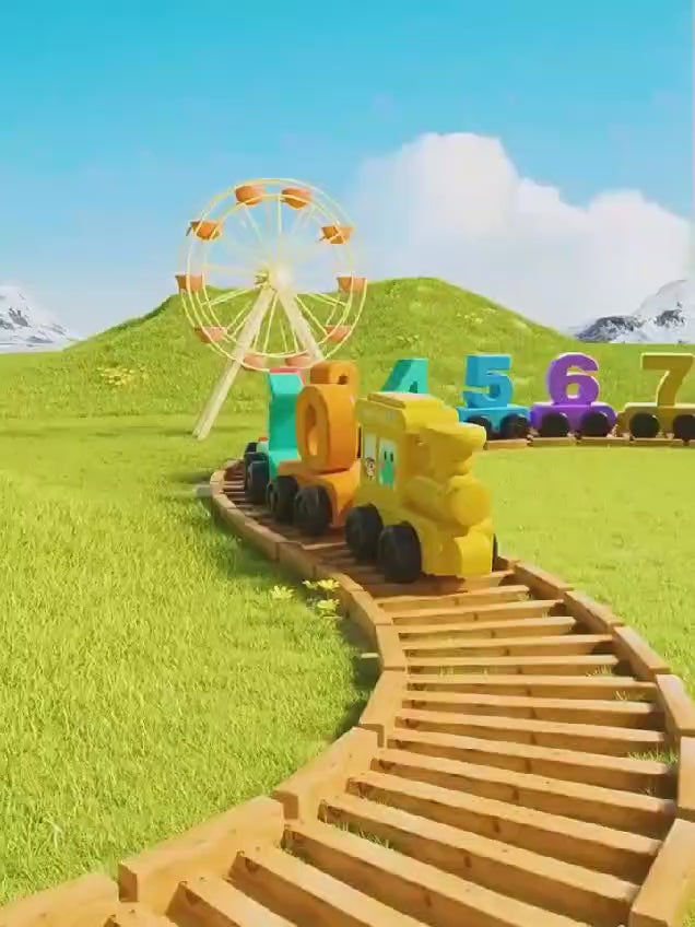 Colorful Plastic Magnetic Digital Number Train - 86A