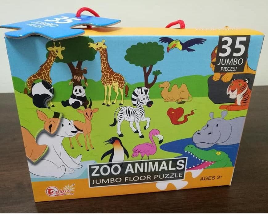 Zoo Animals Jumbo Floor Puzzle - 35 pieces - Default Title - Odeez | Educational Toys Pakistan