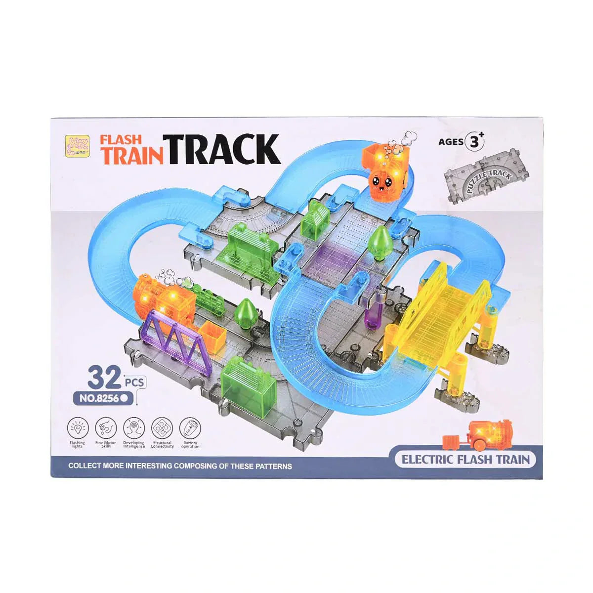 DIY Electric Flash Train Track Set 32 pieces - 56D