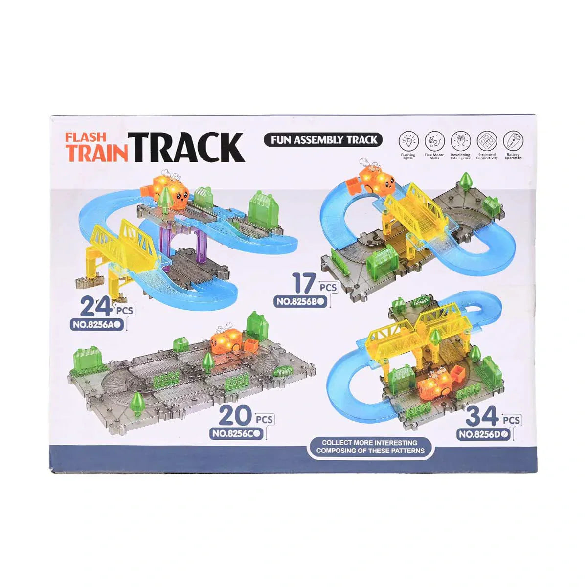 DIY Electric Flash Train Track Set 32 pieces - 56D