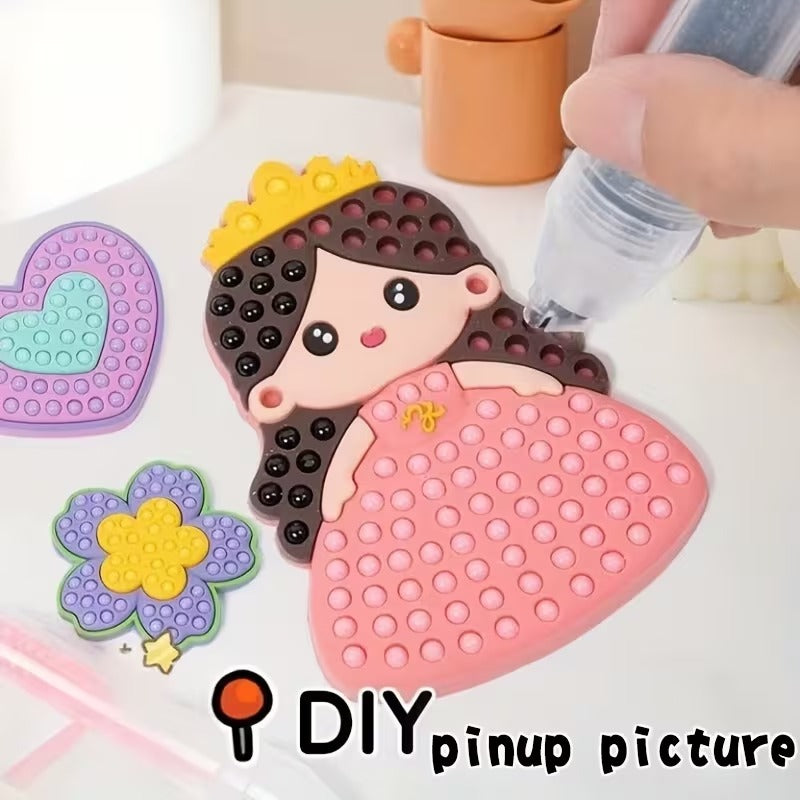 DIY Rainbow Bead Decorative Pen Kit 500+ Beads Craft Set for Kids - N2B