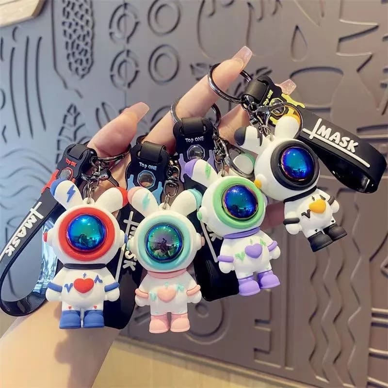 Cute Rabbit Astronaut Space Mask Doll Keychain - 442 - Default Title - Odeez | Educational Toys Pakistan 