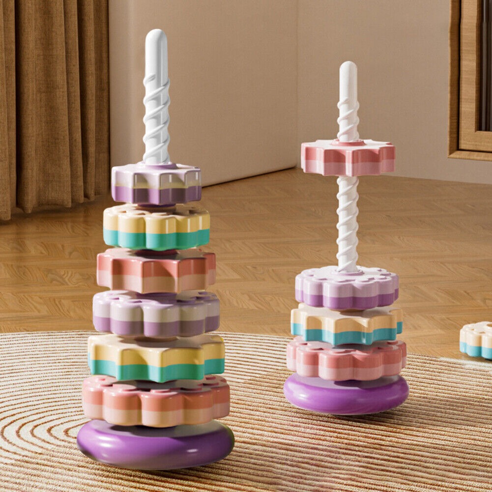 Spin Again Sensory Stacking Tower Pastel Colors - Y20 - Default Title - Odeez | Educational Toys Pakistan 