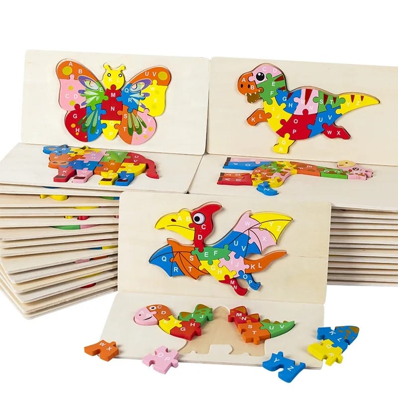 Wooden Alphabet Learning Jigsaw Puzzle Random Character - 191 - Default Title - Odeez | Educational Toys Pakistan 