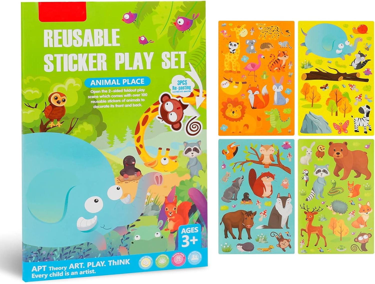 Cute Reusable Stickers Animal Place Book - 019 - Default Title - Odeez | Educational Toys Pakistan 