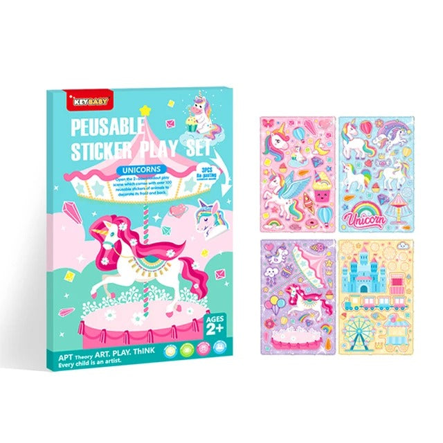 Cute Reusable Stickers Unicorn Place Book - 019 - Default Title - Odeez | Educational Toys Pakistan 