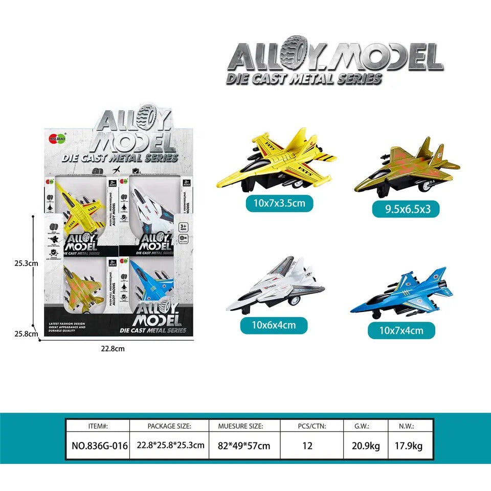 4 in 1 Alloy Model Die-Cast Mini Jet Plane Series - 822 - Default Title - Odeez | Educational Toys Pakistan 