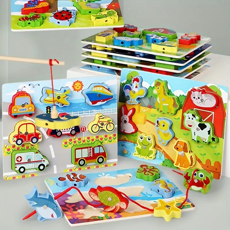 3D Magnetic Lacing Colorful Puzzle - Random Design - Default Title - Odeez | Educational Toys Pakistan 