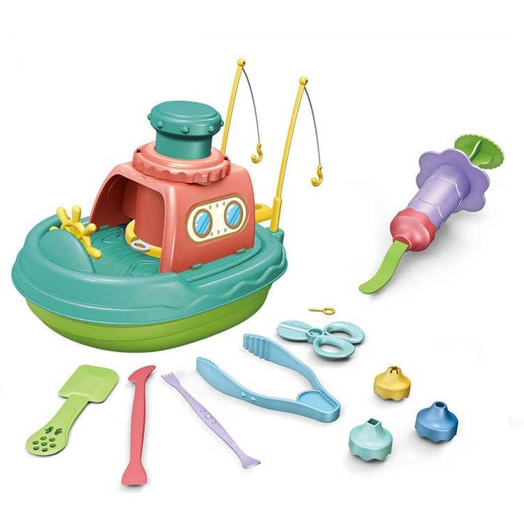 Colorful Clay Happy Ship with Catching Fish - 625 - Default Title - Odeez | Educational Toys Pakistan 