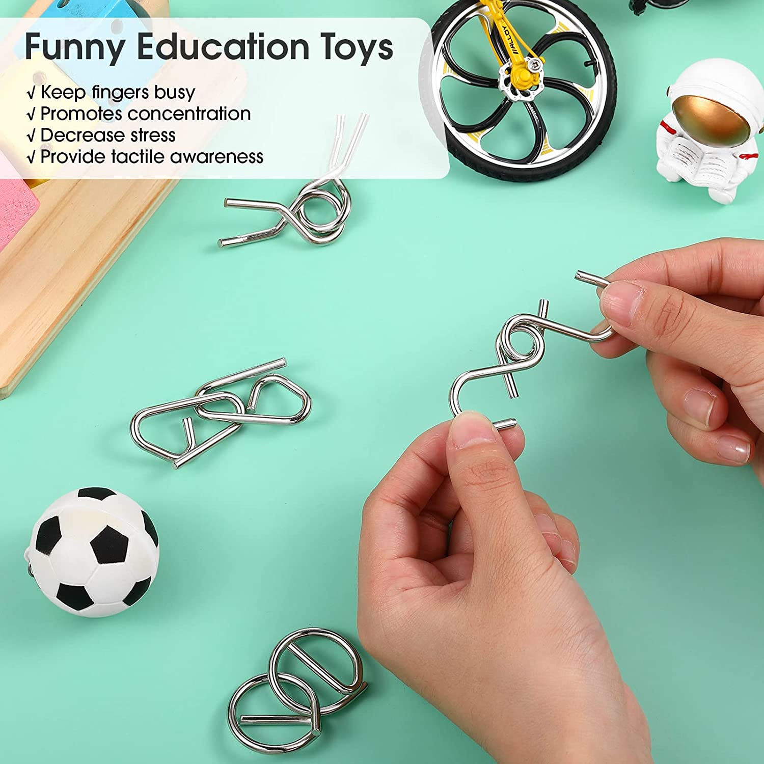 4 in 1 IQ Stress Relief Metal Puzzle Kit - 074 - Default Title - Odeez | Educational Toys Pakistan 