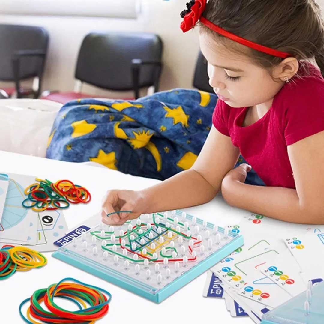 Rubber Band 60 Pattern Board Puzzle Set - 861 - Default Title - Odeez | Educational Toys Pakistan 