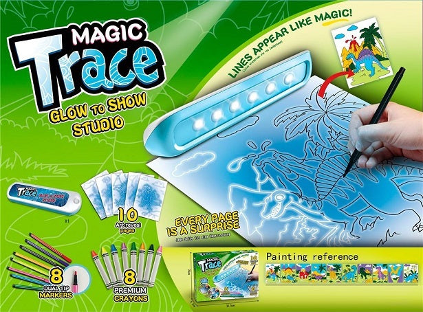 Dinosaur Magic Trace Glowing Drawing - 238 - Default Title - Odeez | Educational Toys Pakistan 