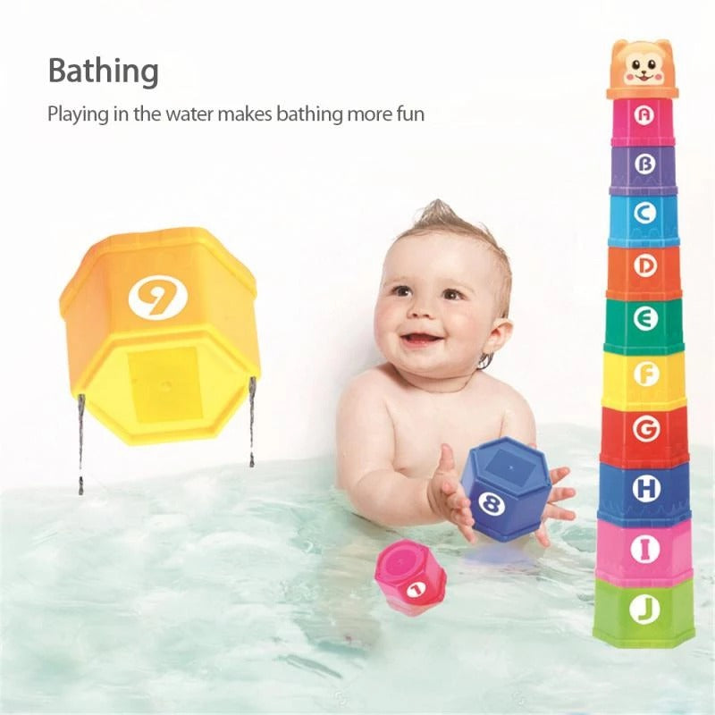 Colorful Numbers & Alphabets Stacking Cups - 10 pieces - Default Title - Odeez | Educational Toys Pakistan 