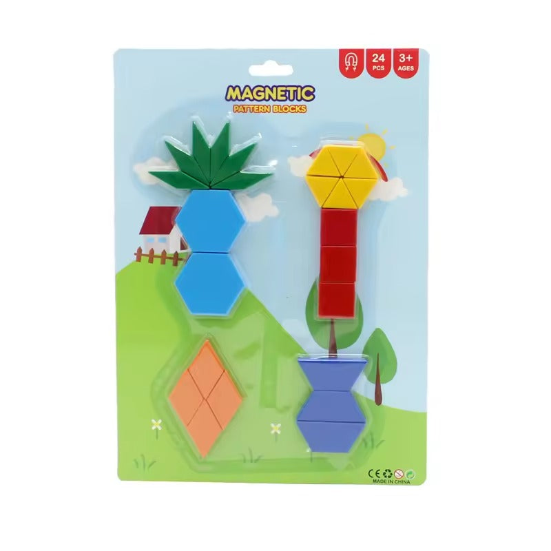 Magnetic Plastic Pattern Blocks - 20+ pieces - Default Title - Odeez | Educational Toys Pakistan 