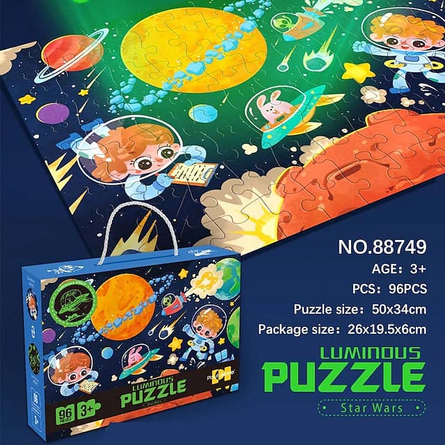 Star Wars Luminous Glow Jigsaw Floor Puzzle - 96 pieces - Default Title - Odeez | Educational Toys Pakistan 