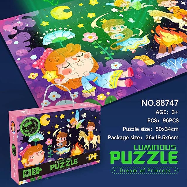 Dream of Princess Luminous Glow Jigsaw Floor Puzzle - 96 pieces - Default Title - Odeez | Educational Toys Pakistan 