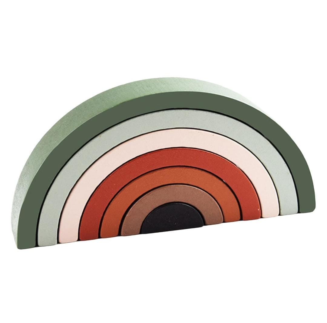 Wooden Small Rainbow 3 Stacking Blocks - 7 Pieces - 941 - Default Title - Odeez | Educational Toys Pakistan 