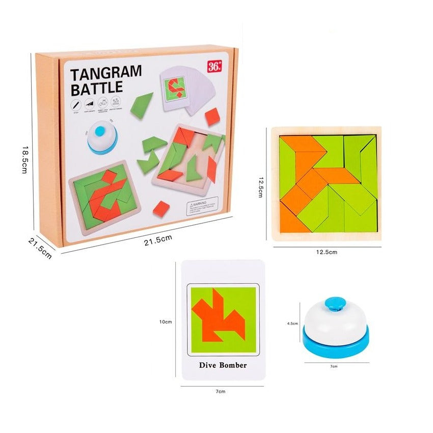 Wooden Tangram Battle Multiplayer Challenge - 60 Cards - Default Title - Odeez | Educational Toys Pakistan 