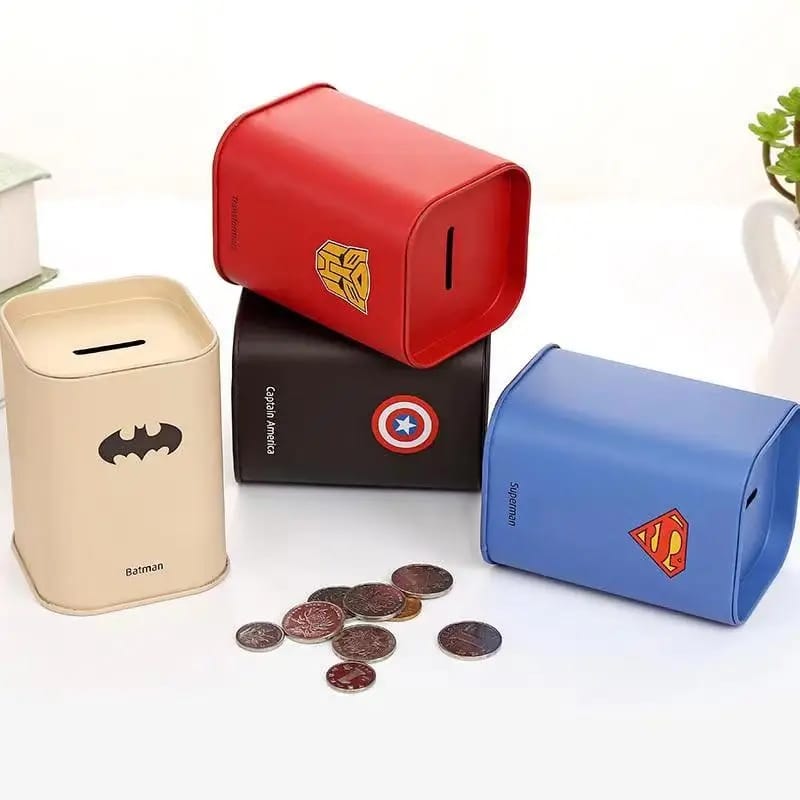 Metal Safe Money Box with Superhero Design For Kids - 99A - Default Title - Odeez | Educational Toys Pakistan 