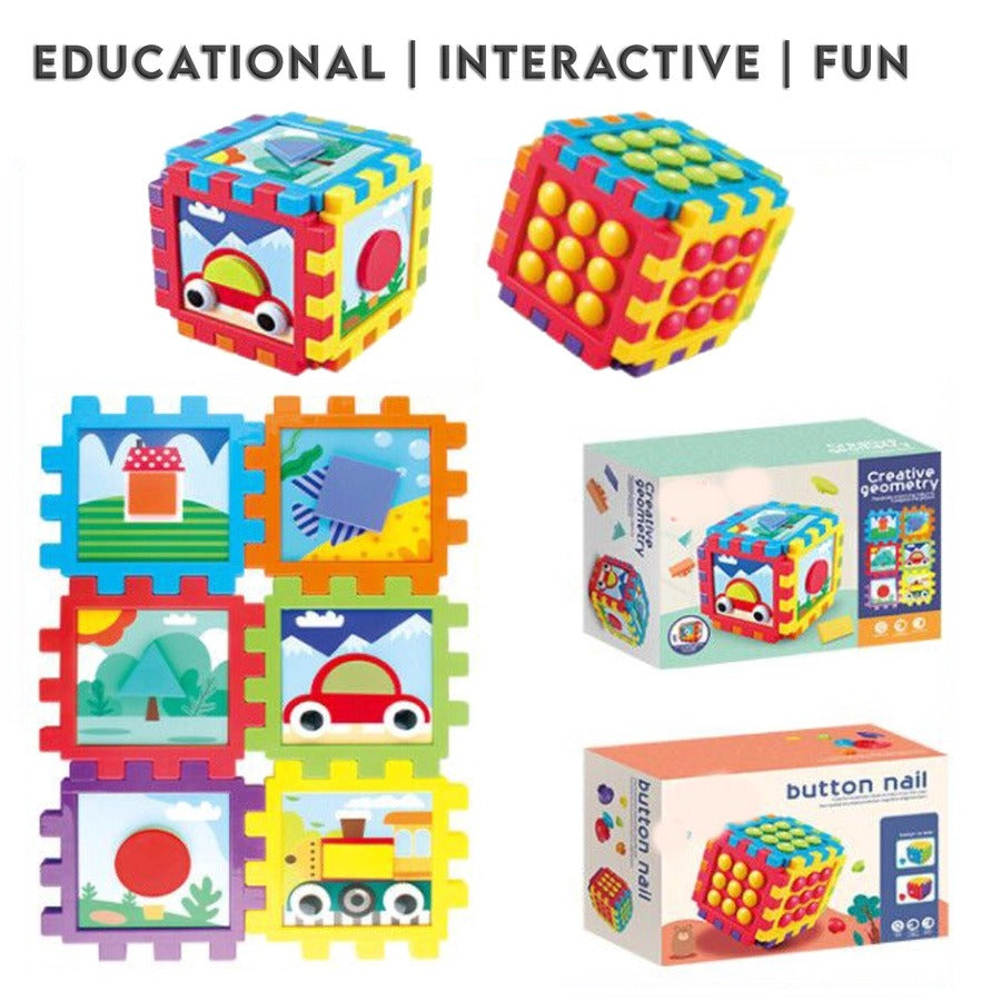 2 in 1 Button and Geometry Art Set - 403 - Default Title - Odeez | Educational Toys Pakistan 
